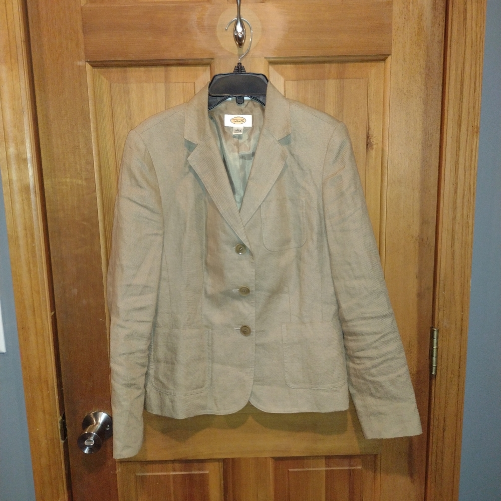 Women's 100% Irish linen Talbot's natural blazer size 2
